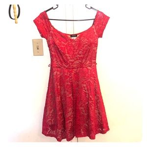 Red lace dress